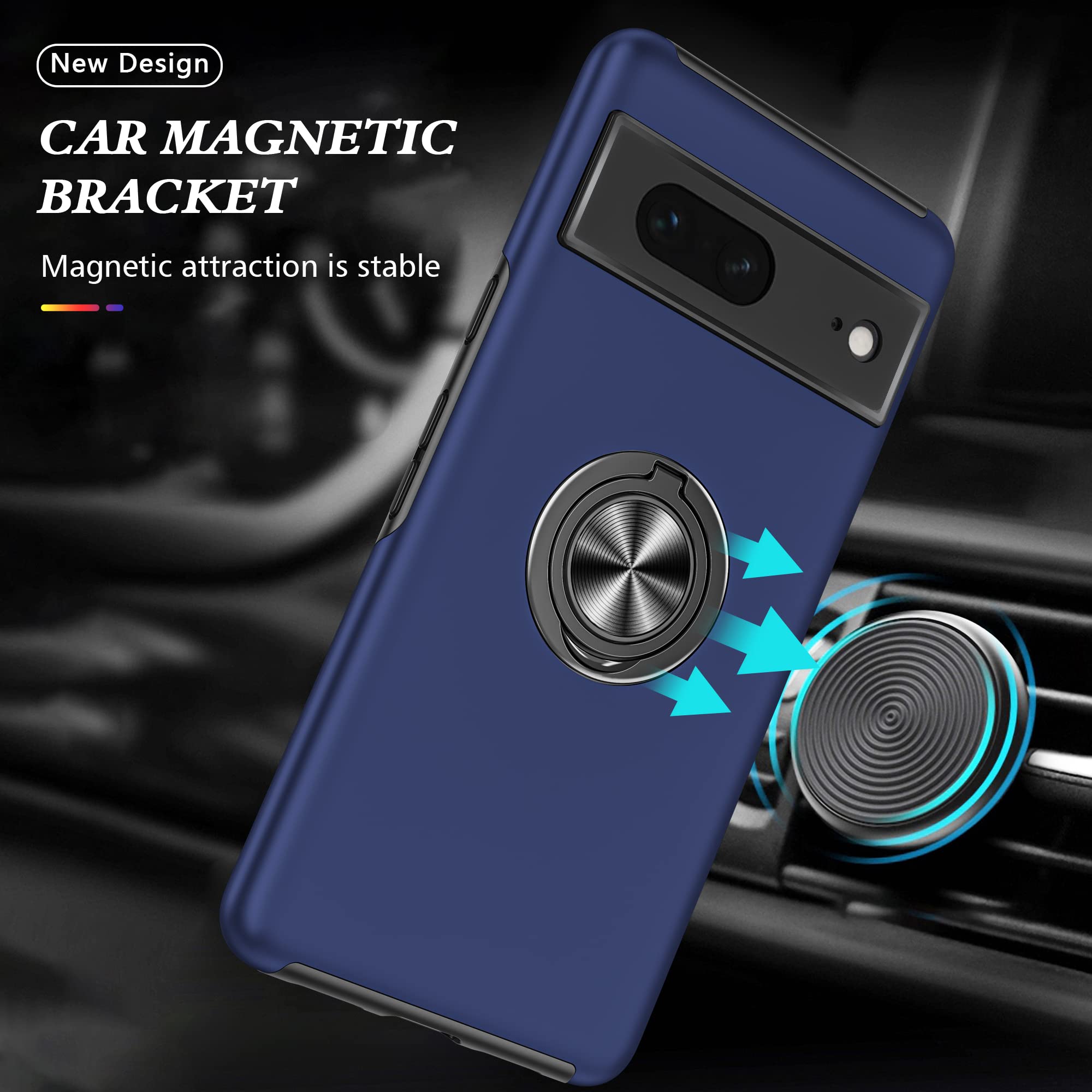 Effcotuo Cover Magnetica per Google Pixel 10/10 Pro/ 9/9 Pro 5G Custodia con MagSafe, Anti-Caduta in Silicone Morbido + Acrilico Ghiacciato con Supporto Staffa,Traslucida Opaco Posterior Case- Nero