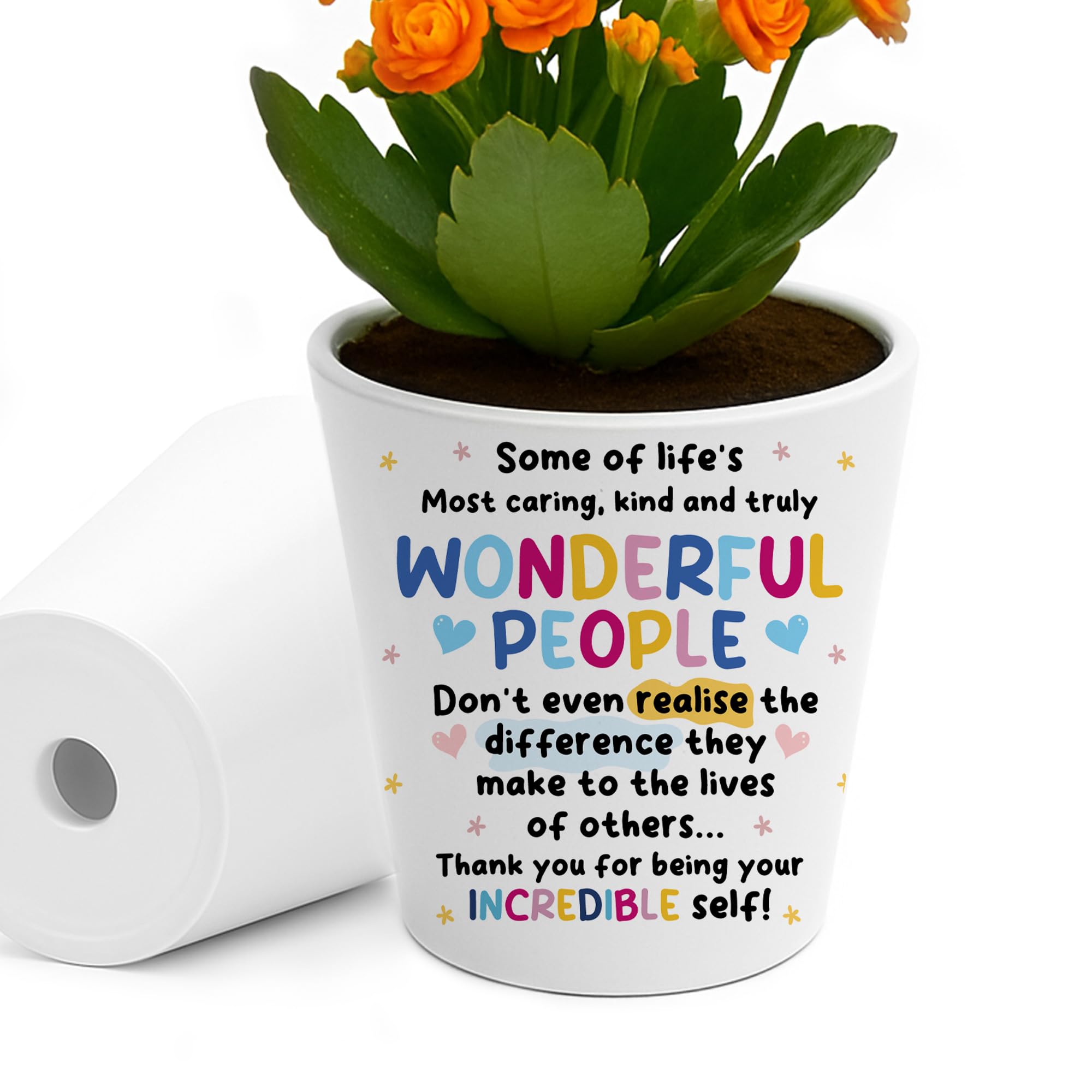 Red Ocean Thank You Gift for Someone Special Incredible Person Teacher Volunteer Tutor Mentor Friends Family Plant Pot 10cm x 9cm Thank You Gift for Teaching Assistant Mentor Nurse Doctor