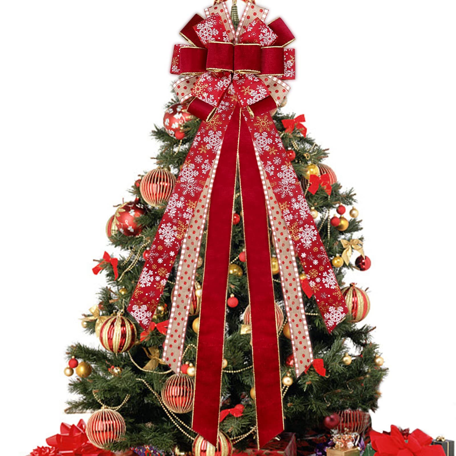 人工クリスマスツリー 赤リボン Amazon.co.jp: Lucleag クリスマスツリートッパーリボン 11.8 x 47.2