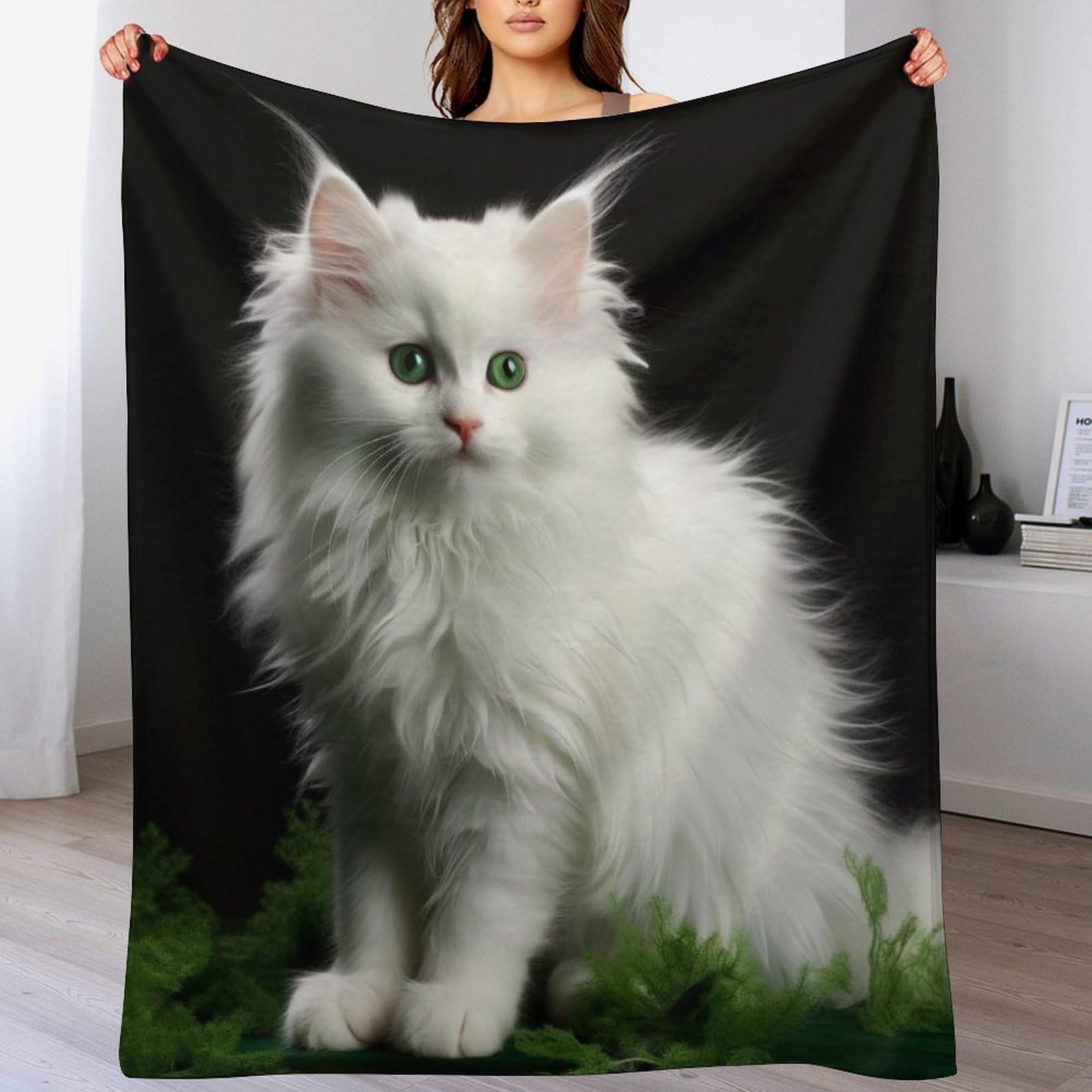Couverture en flanelle polaire douce et chaude 100x130cm pour canapé et chat