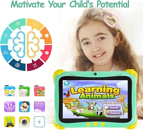 Miniatura 3 de Tokecy Tablet para niños de 8 pulgadas tableta Android 11 para niños tabletas de computadora para niños control parental IWAWA pantalla IPS HD