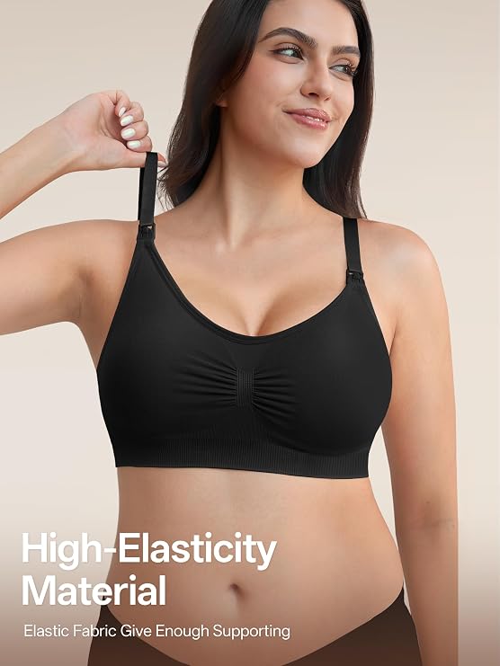 Angelhood Women Nursing Bras for Breastfeeding 5 Pack, Maternity Sleep Bra