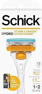 NEW Schick Hydro Skin Comfort Stubble Eraser for Men, 1 Handle and 2 Refills