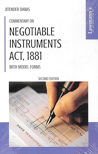 Commentary On Negotiable Instruments Act , 1881 With Model Forms By Jitender Dabas 2024 EDITION Lawmann