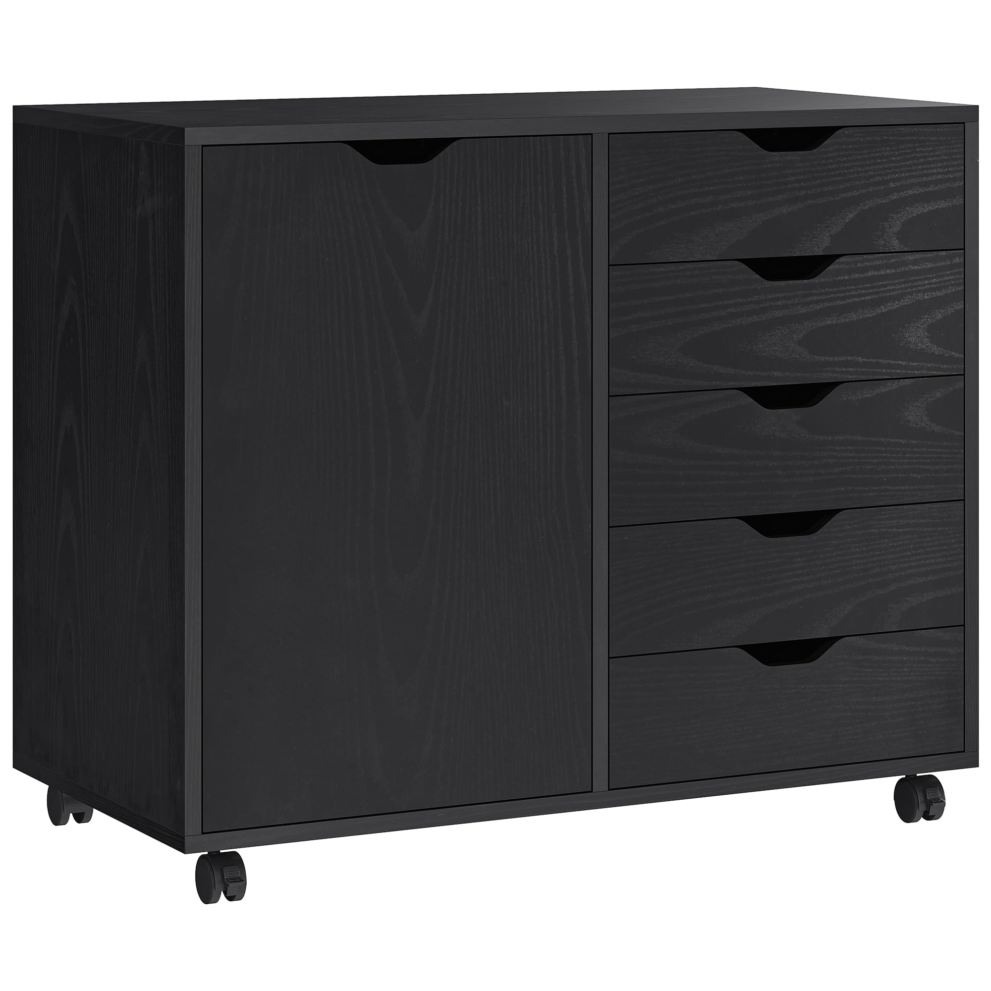 FANTASK Rollcontainer Mit 5 Schubladen - Mobiler Schubladenschrank Für Büro & Zuhause