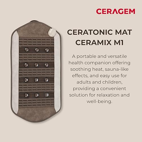 Miniatura 2 de CERATONIC MAT (Ceramix Ml) | Tapete portátil de terapia de calor infrarrojo lejano con microbolas ceratónicas para aliviar el dolor, mejorar el