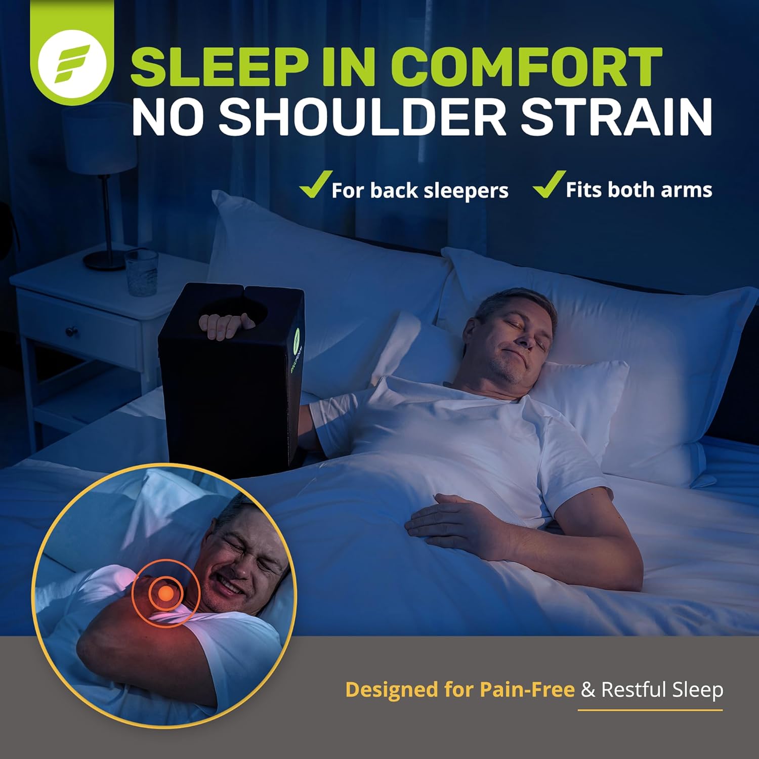 ErgoFoam Shoulder Surgery Pillow for Sleeping - Rotator Cuff Pillow - Post Shoulder Surgery Pillow