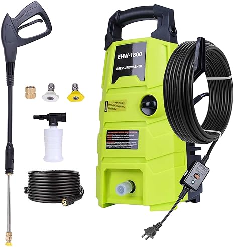 Electric Pressure Washer, 1800PSI 1.6GPM Portable Power Washer Electric Pressure Washer, 1800PSI 1.6GPM Portable Power Washer