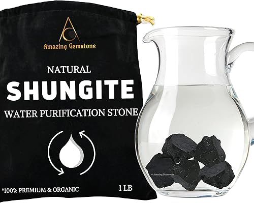 Shungite - Juego de piedras preciosas a granel de cristales crudos de 1 libra y piedras curativas para hacer joyas, piedras curativas de cristal