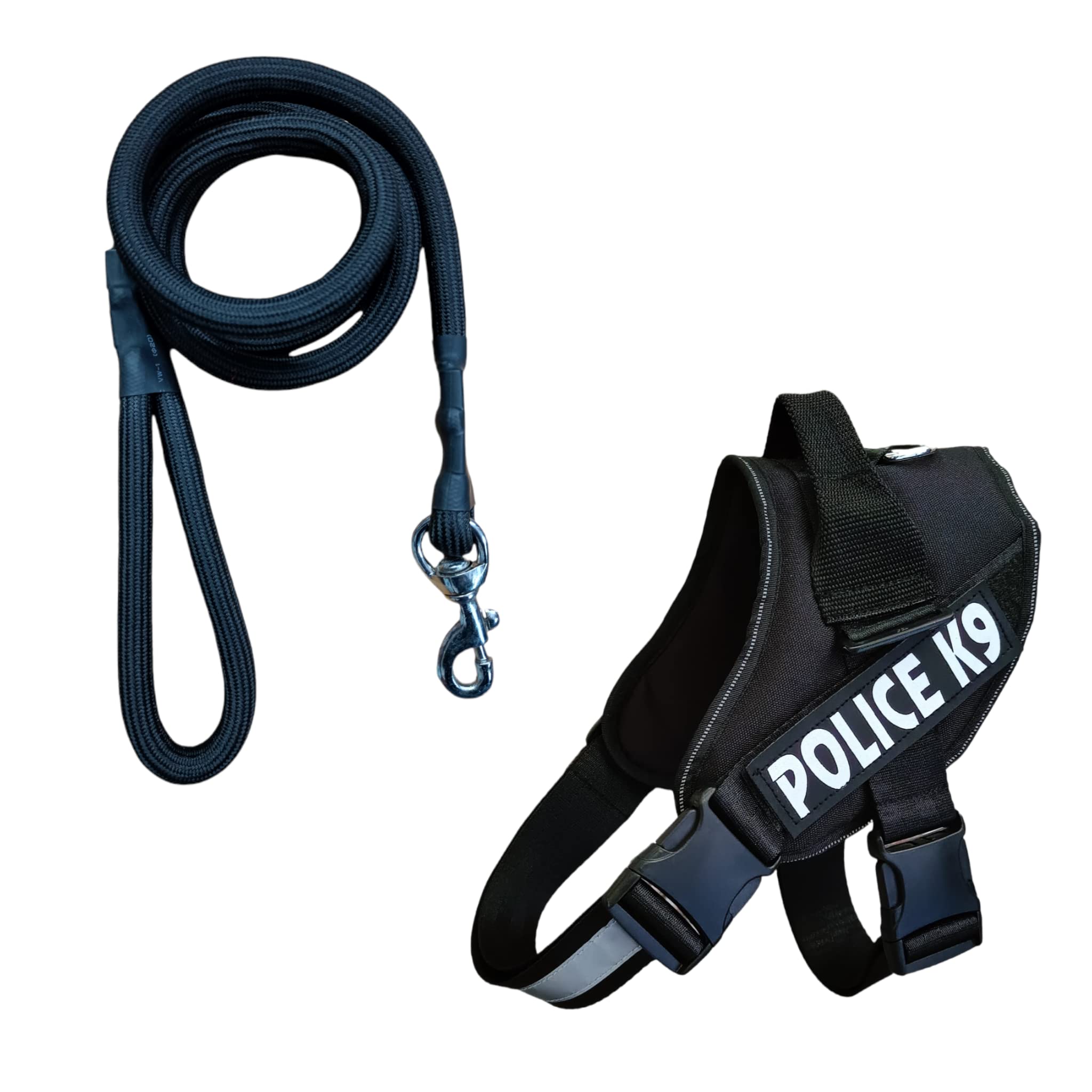 Gem Dog Adjustable Padded Reflective Soft Padded Police K9 Service Dog Harness Choke Free No Pull Vest Harness with Free Rope Leash Training Breeds (B0BTX8DWQ7) Amazon Price History, Amazon Price Tracker
