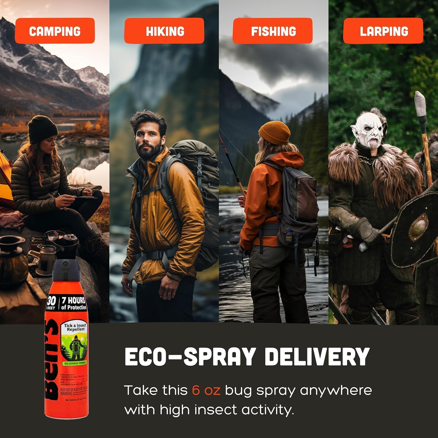 Ben's 30% DEET repelente de mosquitos, garrapatas e insectos, 6 onzas de aerosol ecológico