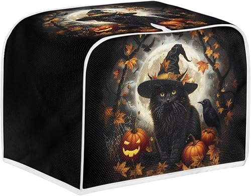 Vista 158 de UNICEU Funda acolchada para tostadora con patrón de café, se adapta a la mayoría de tostadoras estándar de 4 rebanadas patrón de café,Hojas de otoño