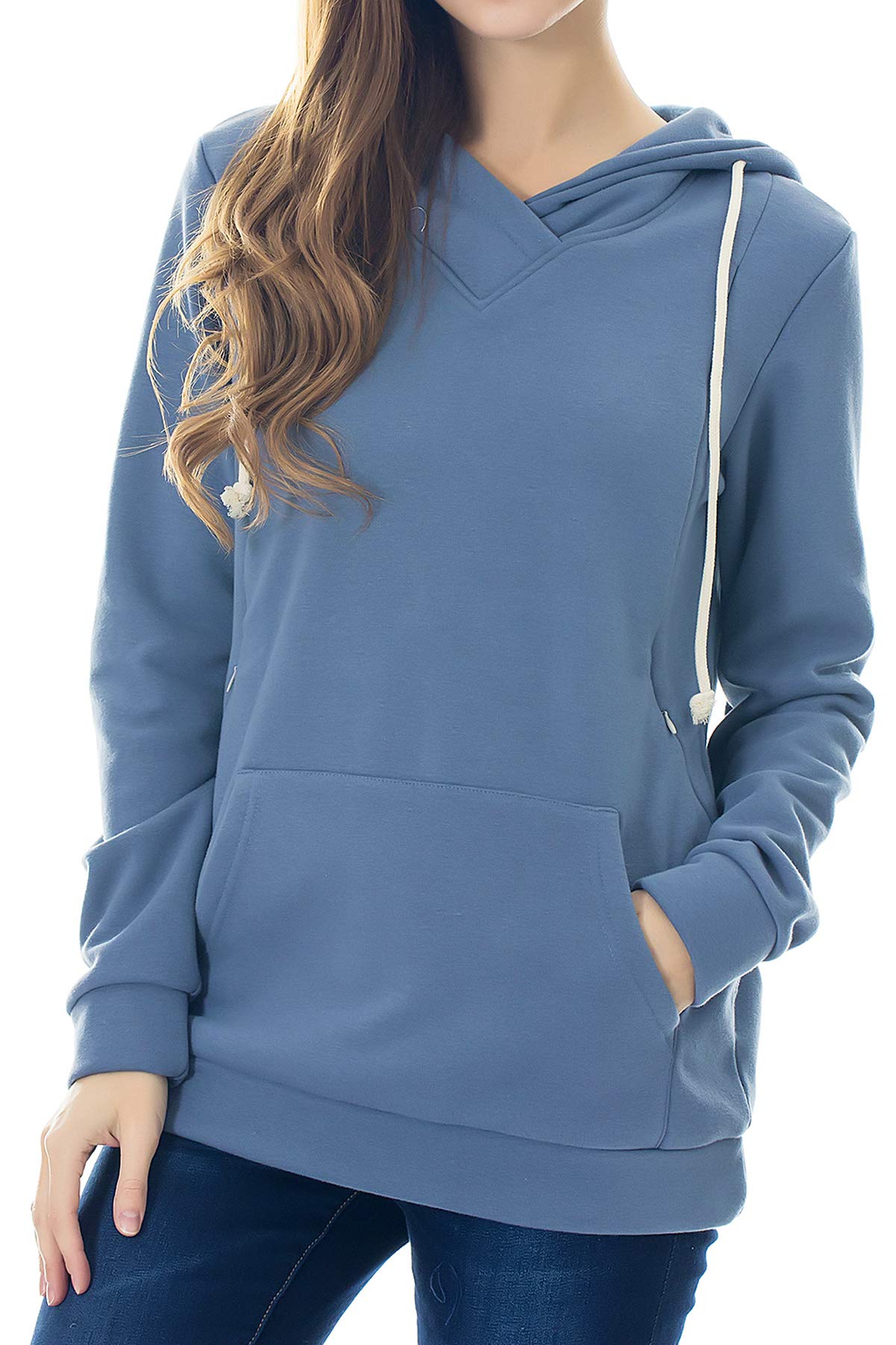 Smallshow Stillanzug Mutterschaft Fleece Stillpullover Stilloberteil Umstandsmode Hoodie Sweatshirt zum Stillen