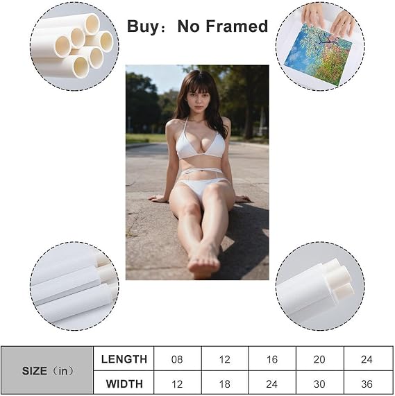 Mikako Multibe Glamour Pose Poster Office Bedroom Dining Room Decorative Canvas Mural 08x12inch 20x30cm