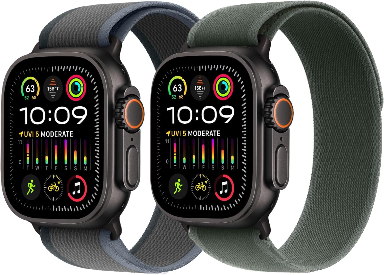 Trail Loop Nylon Strap - Compatible with Apple Watch Ultra 2 Strap/Ultra Straps 49mm 45mm 44mm Men Women, Braided Elastic Weave Sport Band for iWatch Ultra 2, iWatch Ultra Series 10 46mm SE/9/8/7/6/5