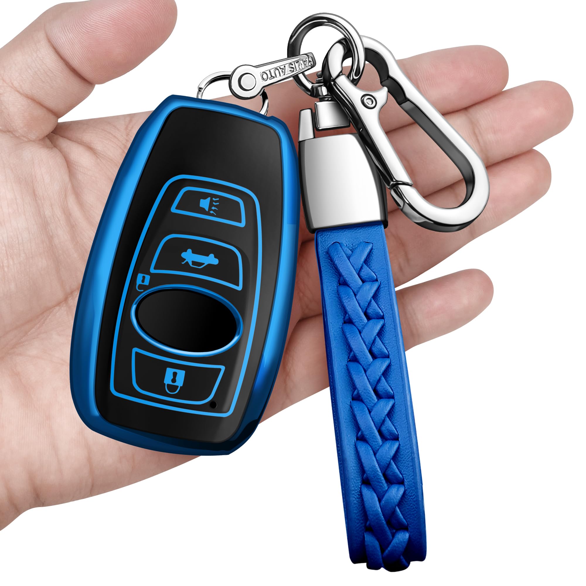 Autophone Compatible With Subaru Key Fob Cover With Leather