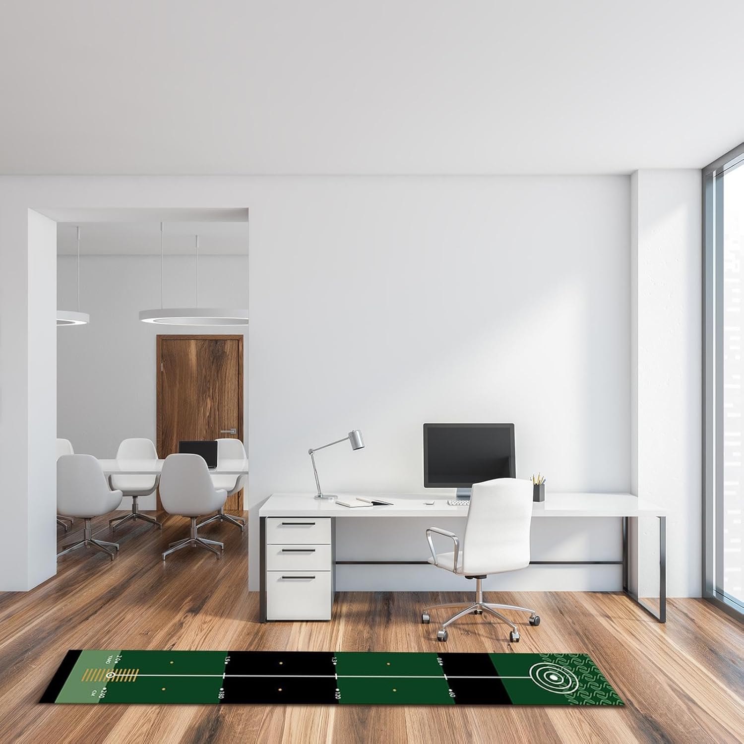 Golf Putting Mat - Golf Practice Mat, Indoor Putting Green | Portable Golf Training Mat, Putting Practice Mat, Indoor Golf Putting Green with Anti-Slip Backing, Golf Training Equipment for Men Women