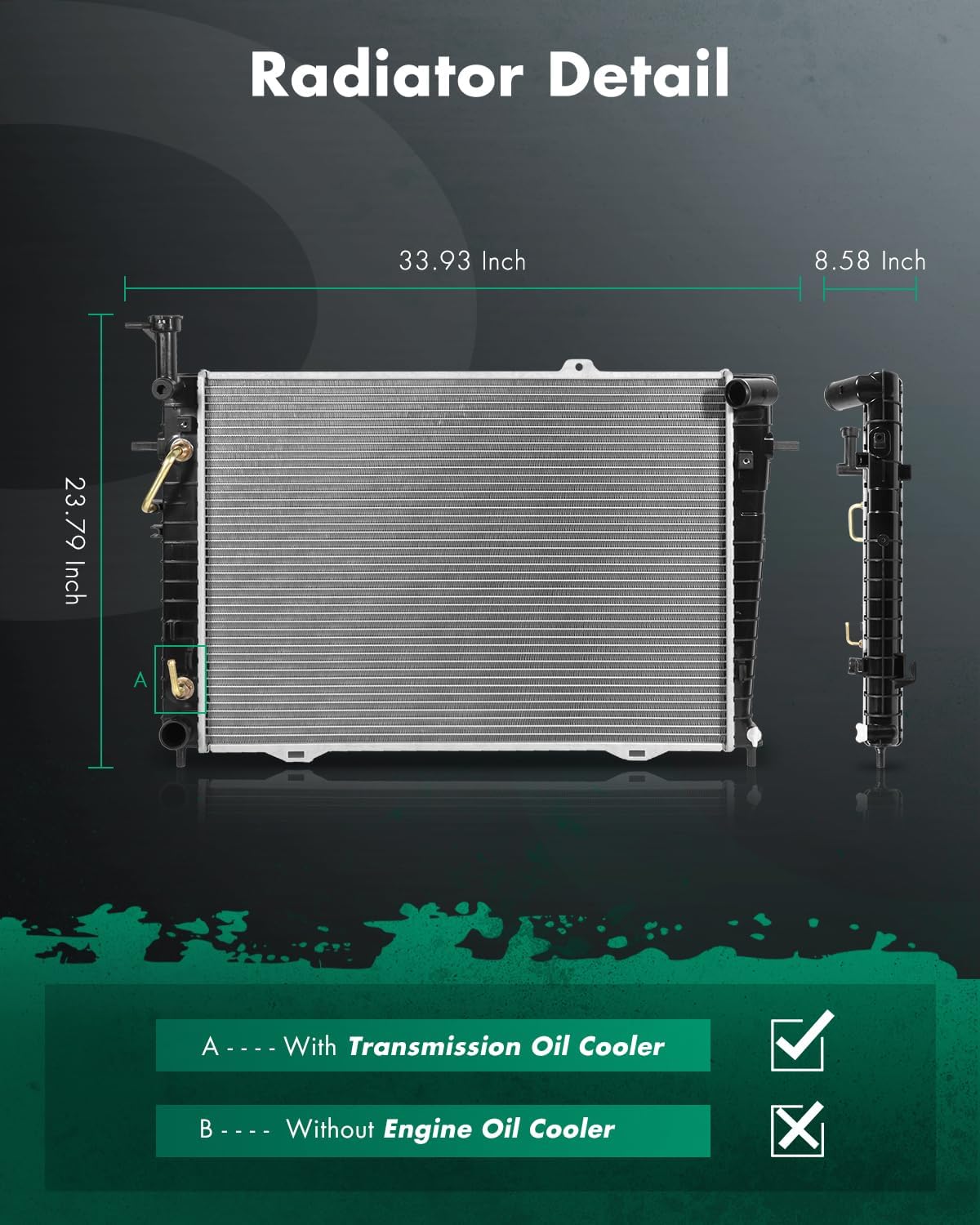 SCITOO 2785 Radiator Fit 2005-2009 for Hyundai for Tucson 2.7L 2005-2010 for Kia for Sportage 2.7L