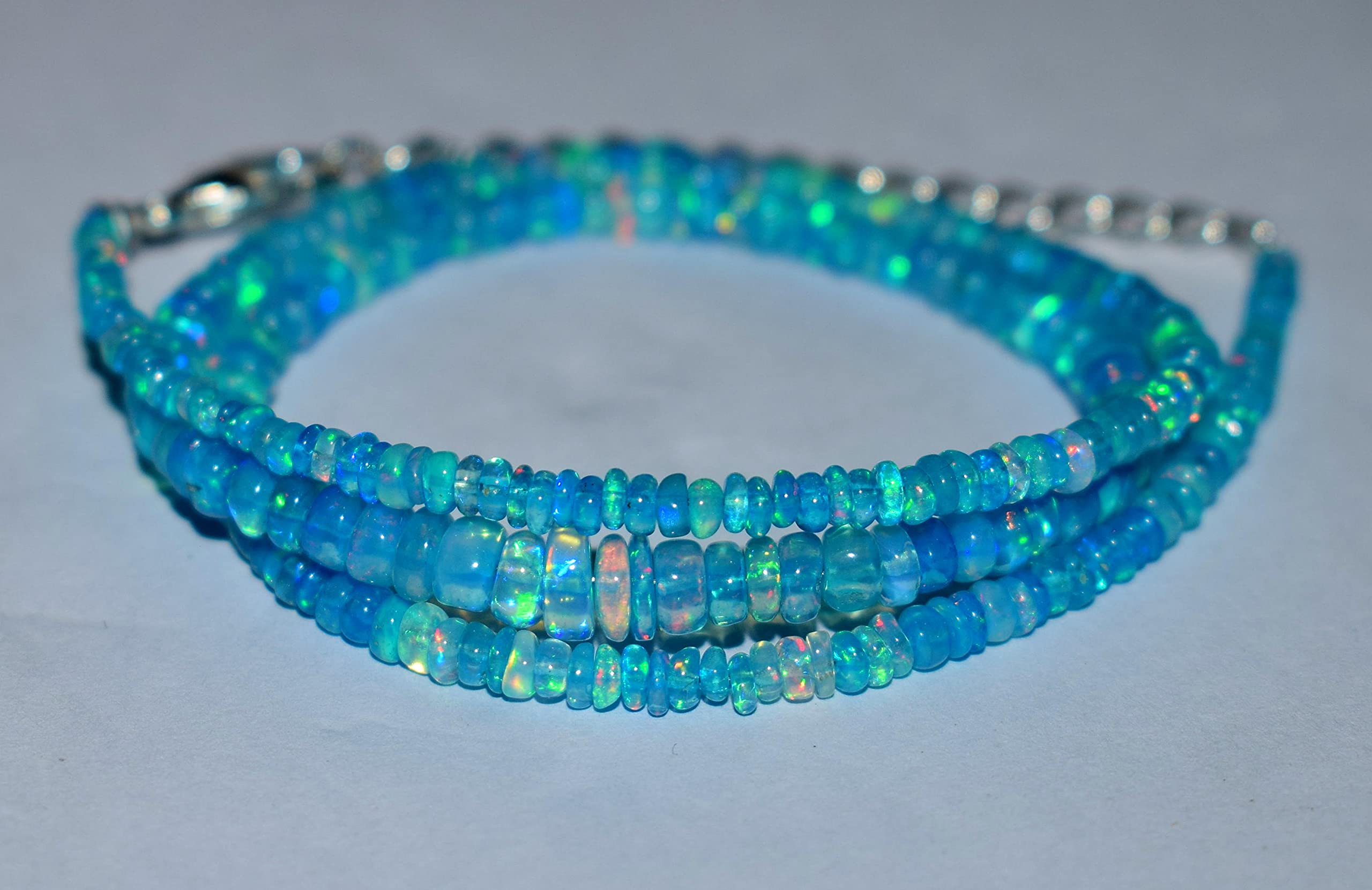 Perles en pierre naturelle éthiopienne aqua sans défaut pour vos bijoux