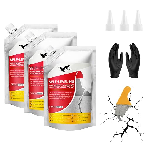Concrete Crack Filler, 3PC High Elasticity Self-Leveling Sealant - Waterproof