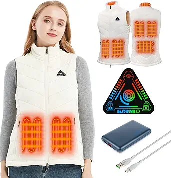 KOVNLO Heated Vest for Women with Battery Pack Included, Warming Slim Fit Rechargeable Electric Heating Vest