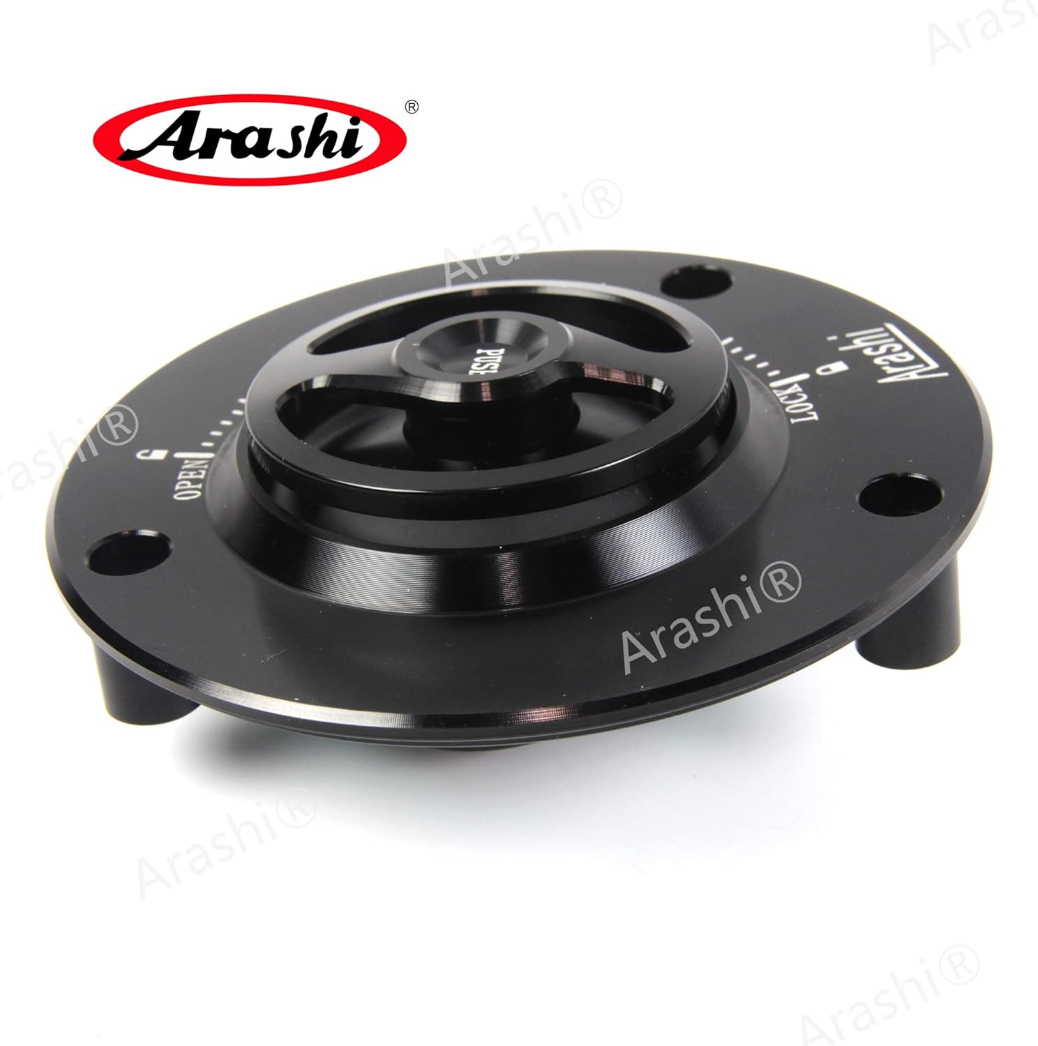 Arashi CNC Keyless Fuel Tank Gas Cap Cover for Suzuki GSF Bandit 650 1200S 1250, GSR 600 750, GSX650F, GSX1250F, Hayabusa Gen 2 GSXR 1300, GSXR 600 750 1000, SV650 SV650S, SV1000 SV1000S Black