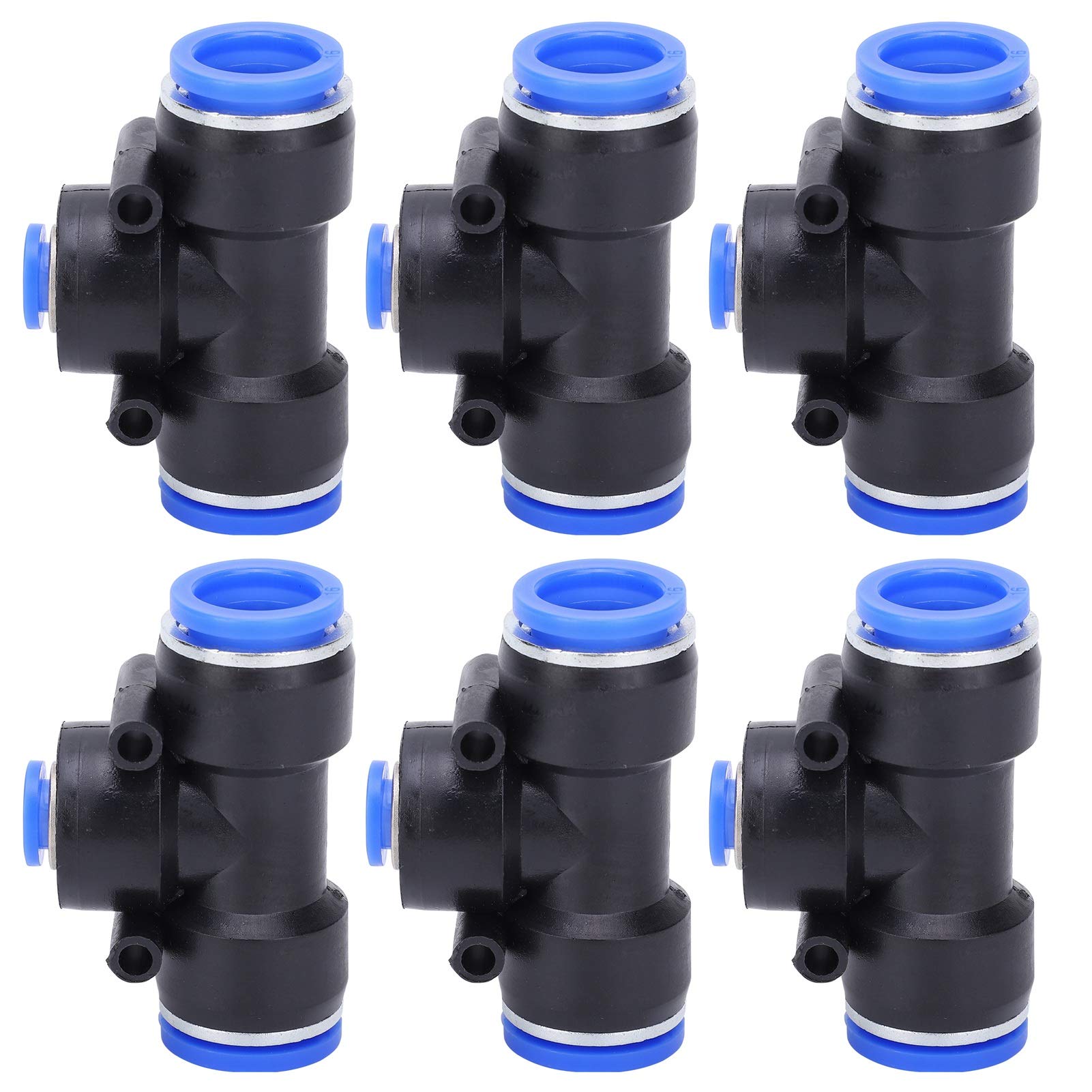 Conector rápido T Tipo Diámetro variable de 3 vías Conector de manguera de aire PU PEG16 8 16 Para sistemas de tuberías neumáticas Material PBT de plástico 25 piezas
