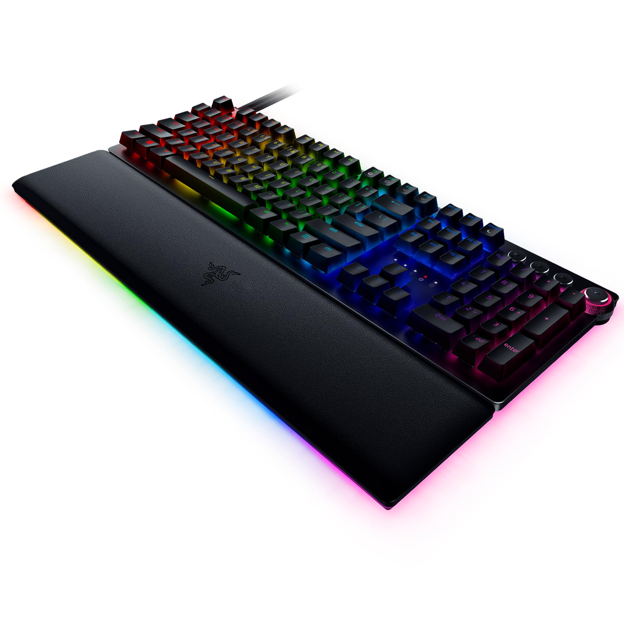 Razer Huntsman V2 (Switches Analog) - Clavier Gamer Optique pratiquement sans Latence (Switches Optiques Analogiques, Touches en PBT Doubleshot, Câble USB-C Détachable) Clavier AZERTY | Noir