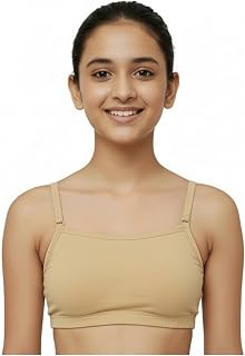 Floradise Cotton Beginners Bra for Girls | Dual Layer | Adjustable Straps | Non-Padded | Slip-on Training Bra | Perfect wi... Price In India