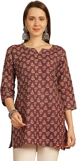 Rajnandini Women's Cotton Straight Fit Tunic Foil Printed (JOPLST701-02-03)
