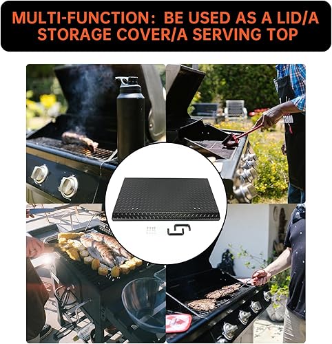 Miniatura 2 de ECOTRIC Tapa de parrilla dura de 36 pulgadas con asa, cubierta exterior con recubrimiento en polvo, aluminio ligero y duradero, compatible con