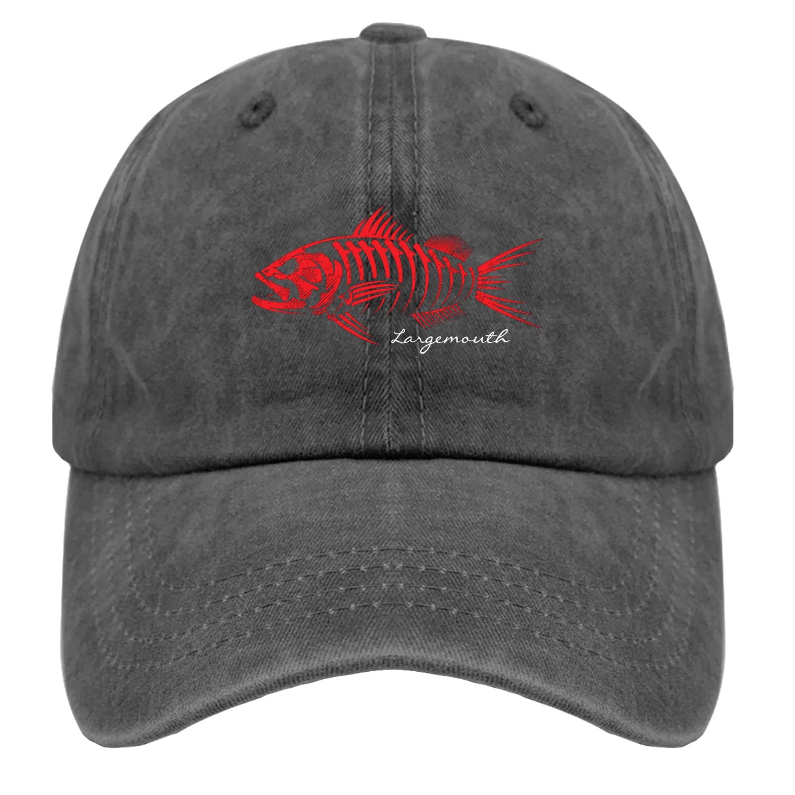 Fish Hat Caps Skeleton of Largemouth bass Fish Dad Hats, Graphic Caps for Men