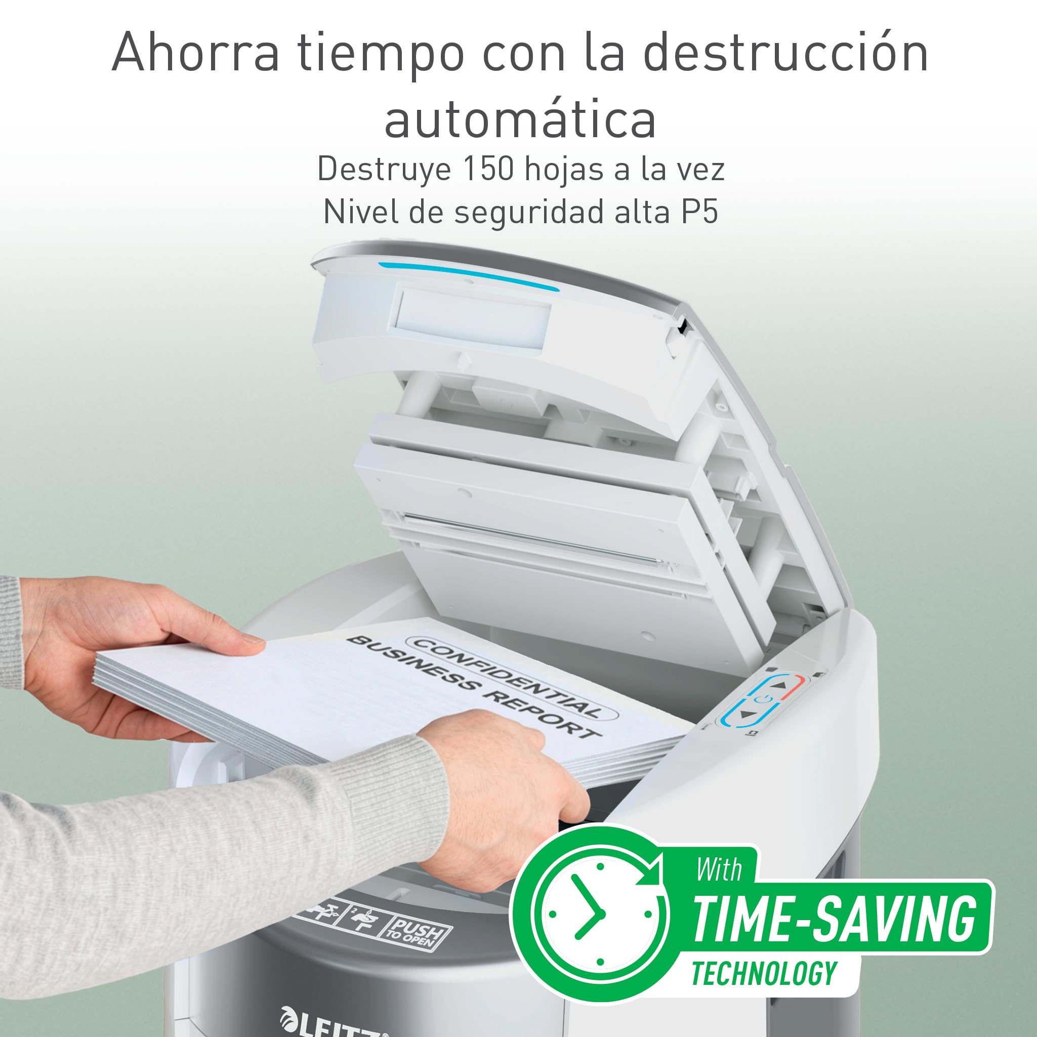 Leitz IQ OptiMax Autofeed 150 Destructora Microcorte Seguridad P5