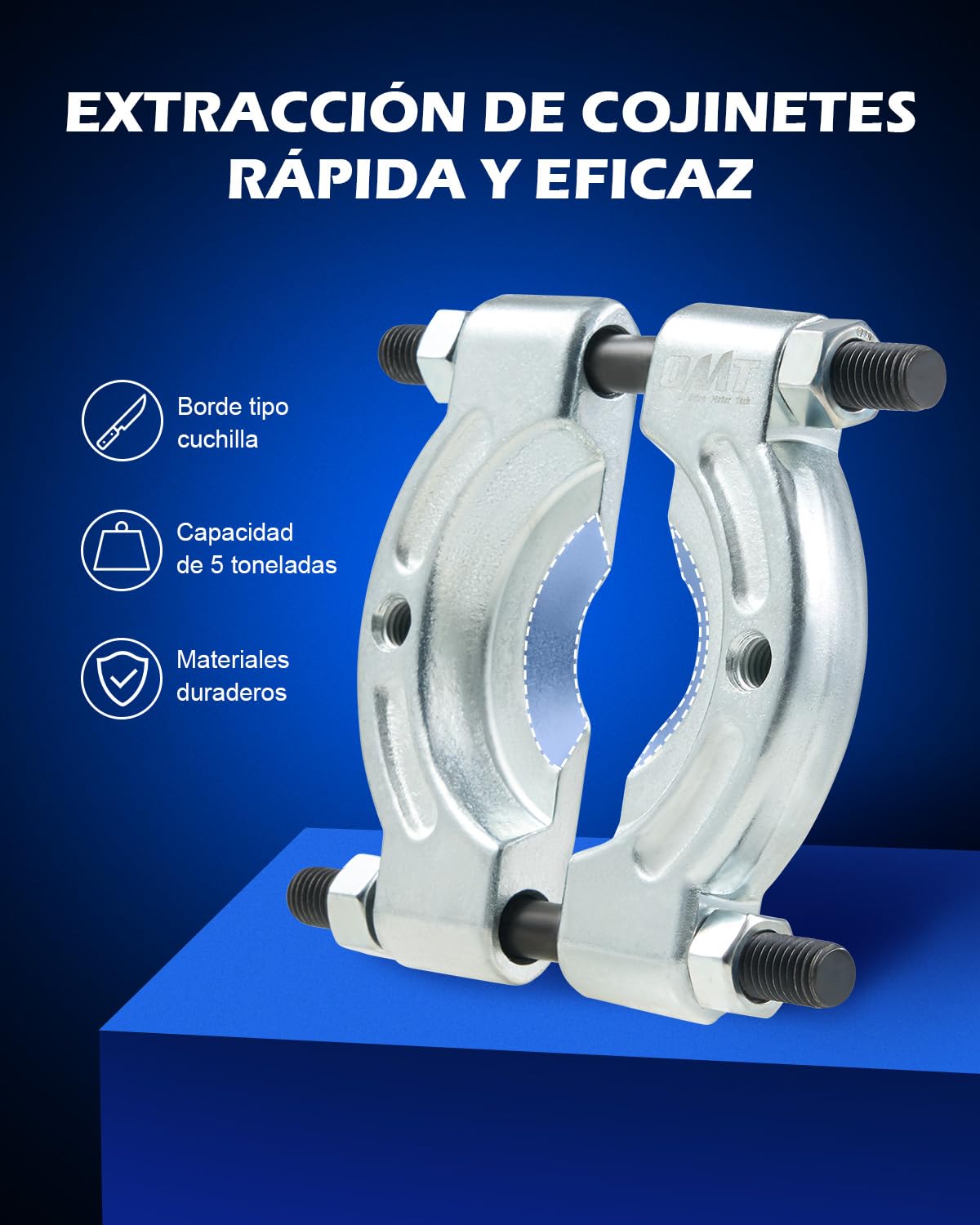 Orion Motor Tech Juego de Extractores de Rodamientos de 5 Toneladas, Kit Separador con Mordazas de 50mm y 75mm (2" y 3") para Buje de Rueda, Eje, Engranajes y Poleas