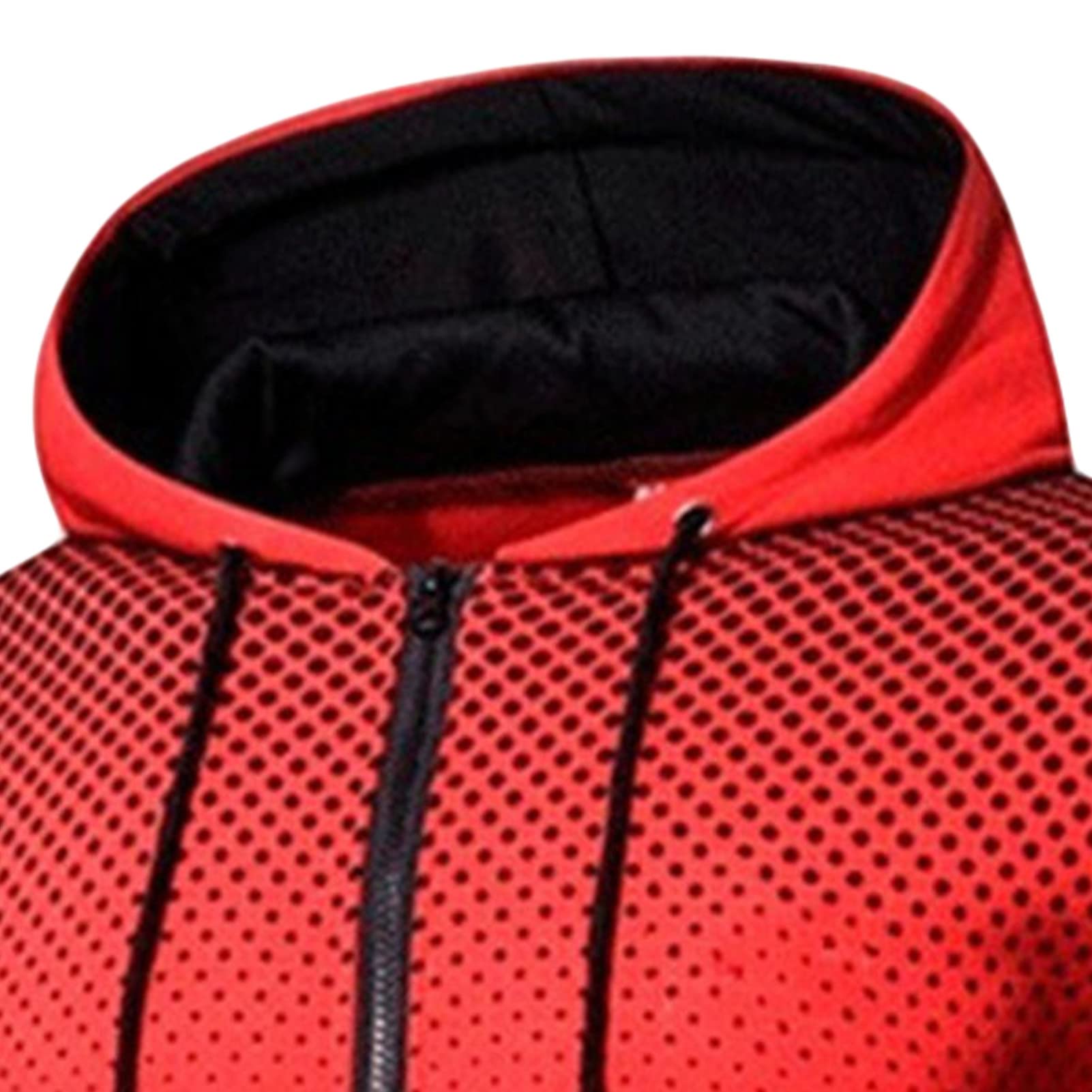 Maiyifu-GJ Men's Full Zip Cardigan Hoodies Long Sleeve Fleece Sports Hoodie Lightweight Hooded Sweatshirts with Pockets (Red,Medium)