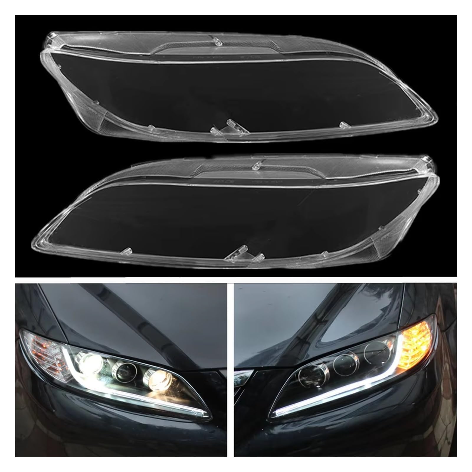 Copri Lente Faro Anteriore Per Mazda 6 2003-2008 Faro Copriobiettivo Auto Trasparente Borsette Lente Coperchio(Pair)