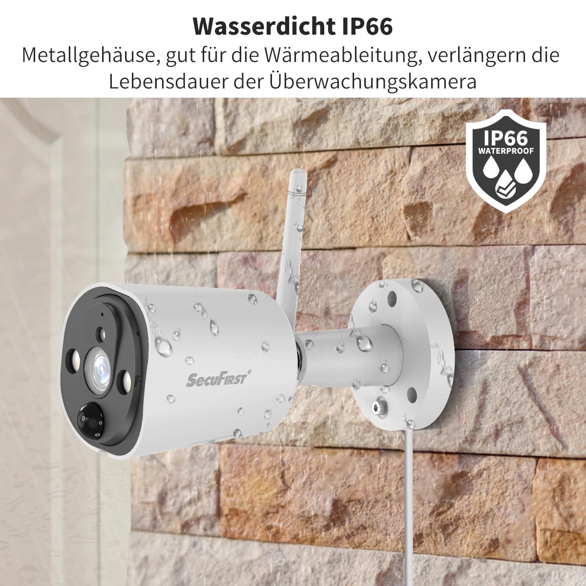 SecuFirst 2K Überwachungskamera Aussen mit Monitor,Arbeiten ohne WLAN | 4X Kameras Überwachung Set +7 Zoll Touchscreen NVR Bildschrim,Gegensprech oder Wiedergabe von Aufnahmen über Monitor und APP