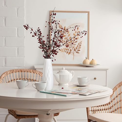 Miniatura 5 de Paquete de 10 jarrones de plástico compuesto blancos pequeños y altos en forma cónica para centros de mesa, jarrones florales irrompibles para