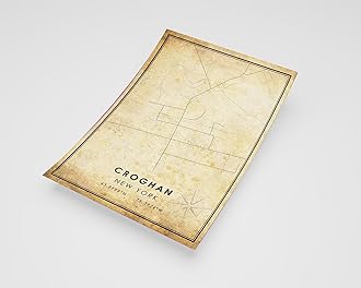 MG Global Rustic Poster of Croghan New York | 11x17 12x18 16x24 24x36 Vintage Unframed Print | Antique Hometown City Wall Art for Gift | Home Office Decor