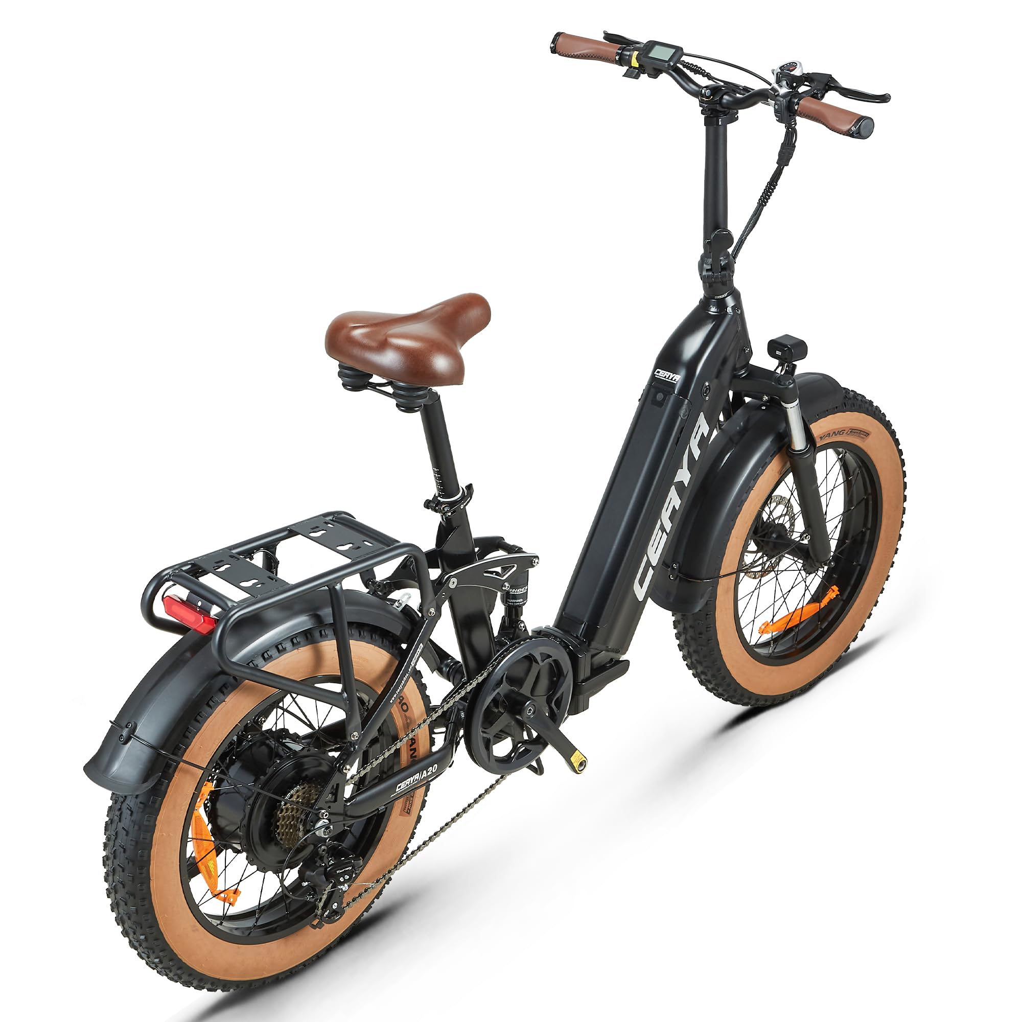 Vélo Électrique Pliable A20 Vélos Électrique 20" x 4 Fat E-Bike Urbain pour Adulte VTT Électrique Batterie 20Ah,Charge Max. 180KG,7 Vitesses,Suspension Complète