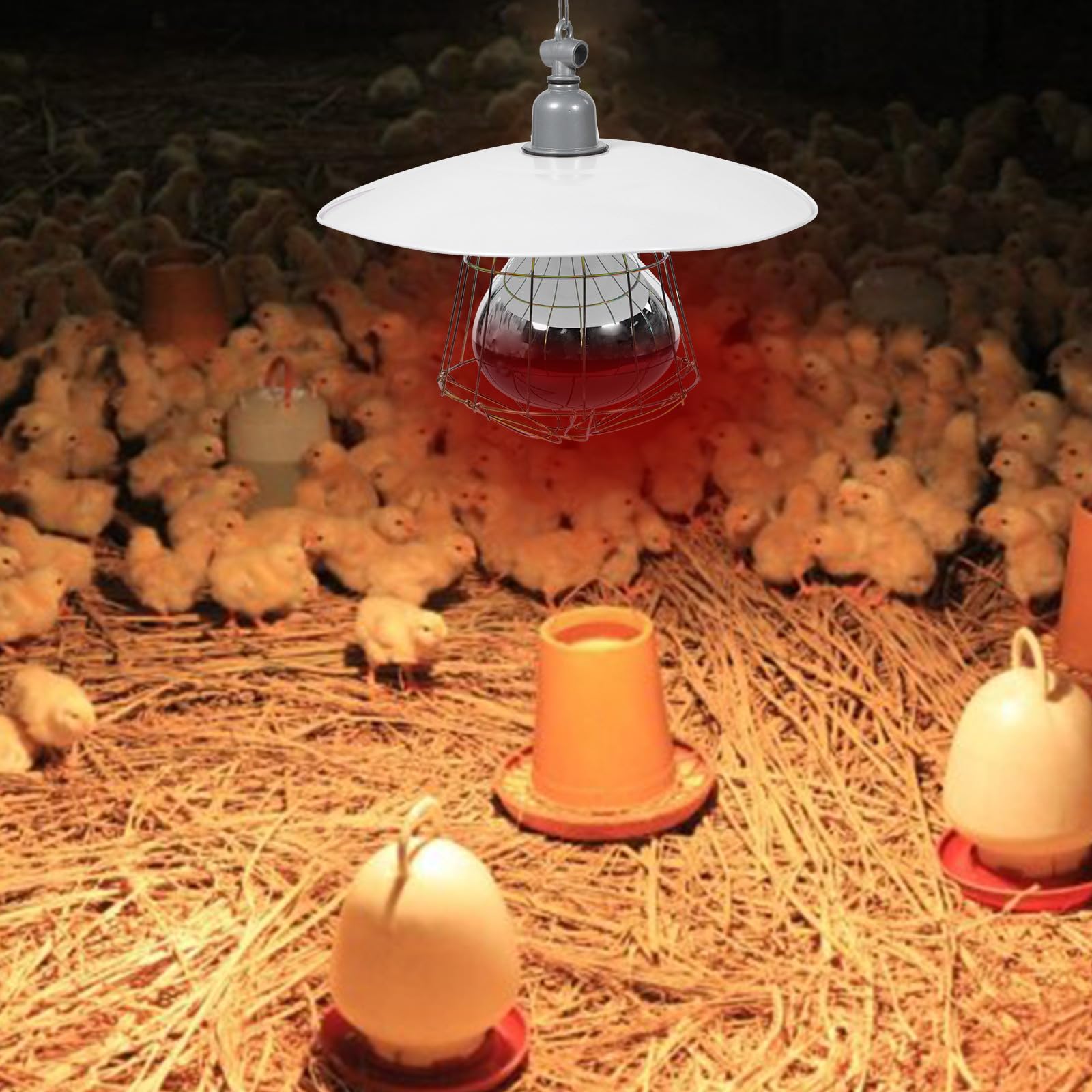UKCOCO Metall Heizlampe Zubehör für Kleine Schweinekäfige und Haustierboxen Weiß Hitzebeständig und Einfach zu Bedienen für Reptilienbedarf und Tierwärme Zufällige Farbe