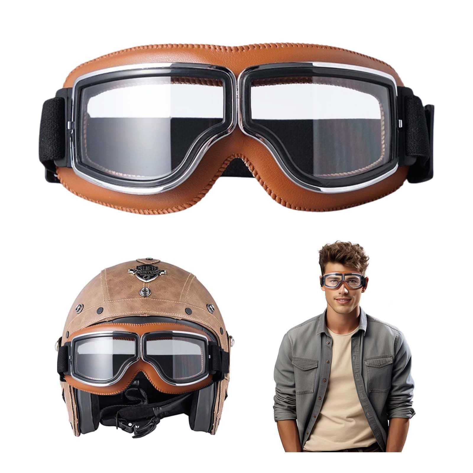 Mountainbike Brille,Winddichte Motorradbrille,Vielseitige Motorradbrillen,Retro Radbrille,Motorrad brillen,Helmbrille,Retro-Fahrradbrille,Motorradbrille,Motorradbrillen,Fliegerbrille