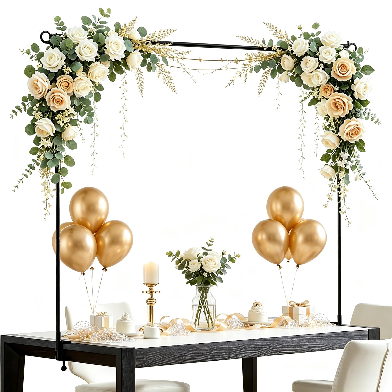 Kit d'arche de ballons de table, kit de support réglable pour anniversaire, mariage, remise de diplôme, fête prénatale, enterrement de vie de jeune fille, fournitures de fête de Noël
