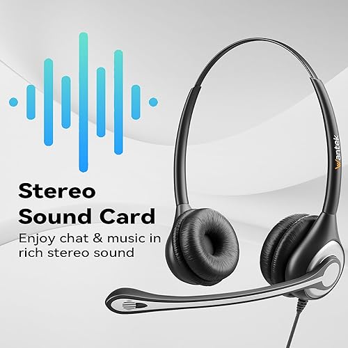 Miniatura 3 de Auriculares USB con micrófono para PC, computadora portátil con botón de respuesta de llamadas para equipos MS y teléfonos IP, diseño ligero y