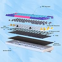 Vista 7 de BOYI Teclado mecánico con cable 60% para juegos, mini interruptor RGB Cherry MX PBT Teclas NKRO programable tipo C teclado para juegos y trabajo