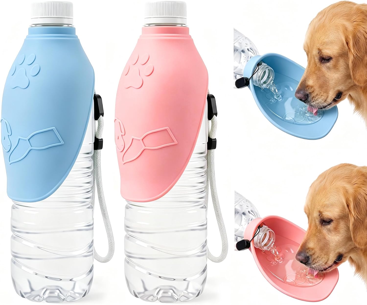 Collapsible Silicone Dog Water Bowl, Dog Water Bottle Accessories