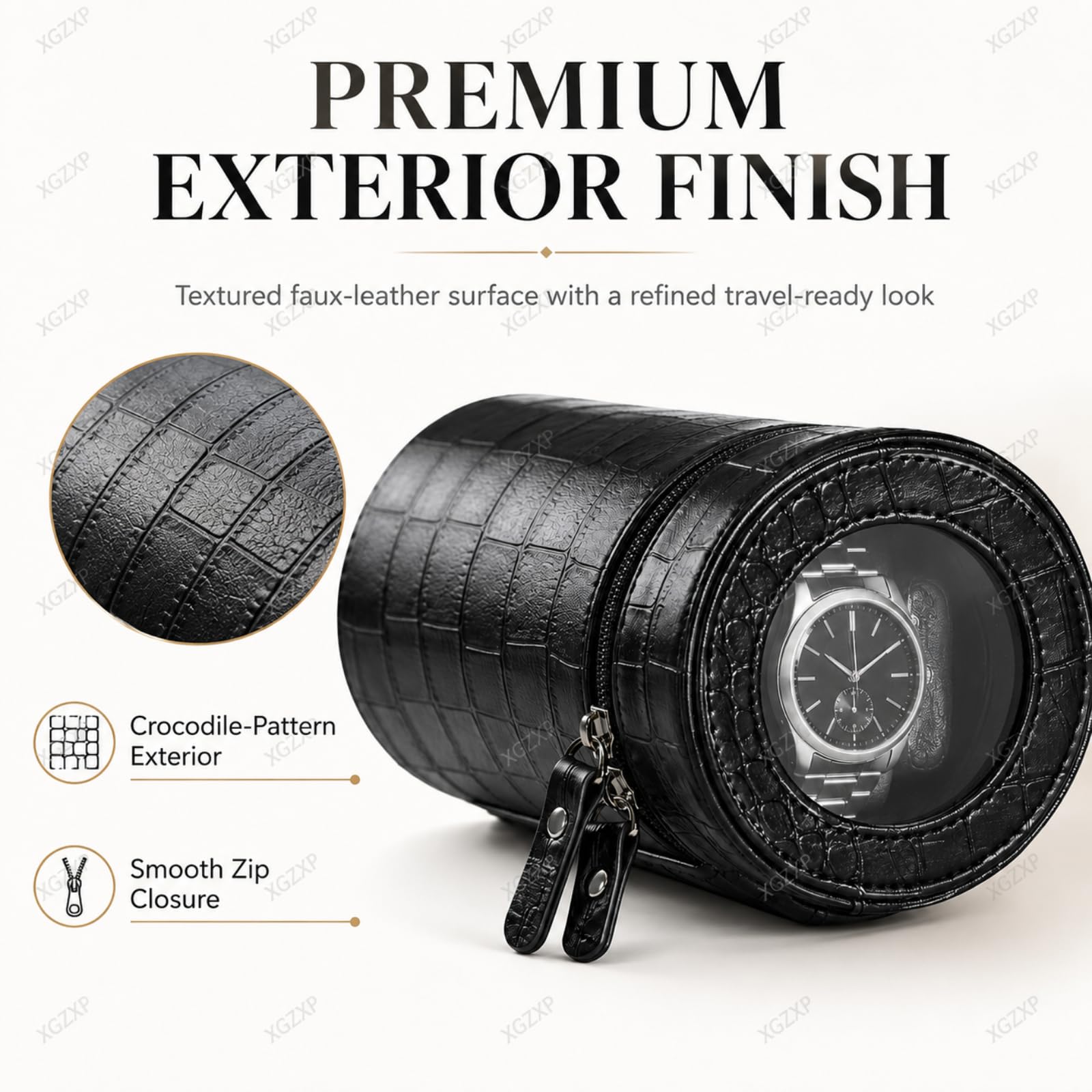 Remontoir De Montre Automatique Portable, Remontoir De Montre De Voyage Automatique Simple avec Joint Antimagnétique, 2 Coussins, Alimentation par Piles Et Secteur, pour Black