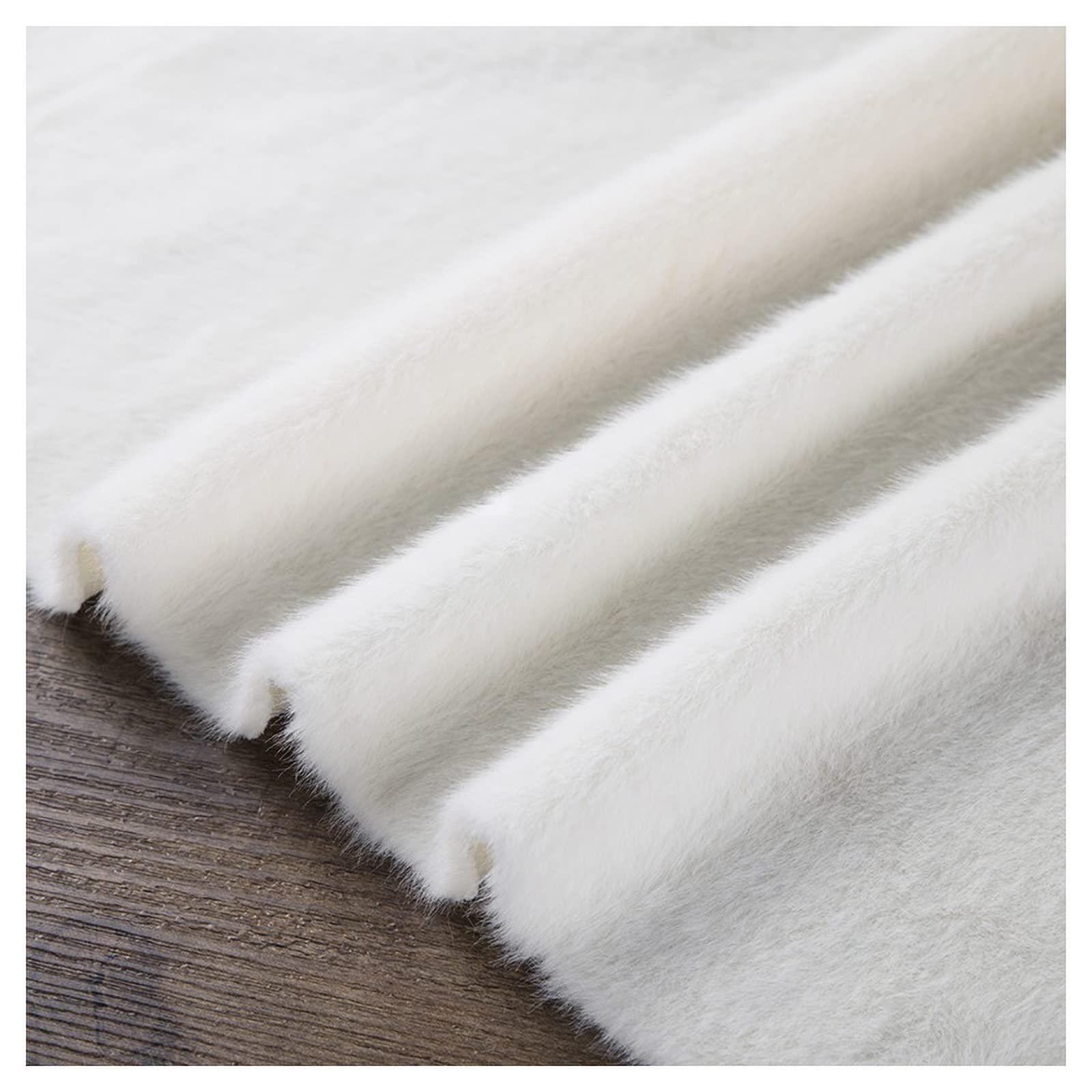 Tela De Peluche Por Metro Tela De Piel De Visón De Imitación Para Zapatos De Almohadas De Ropa 160 Cm De Ancho Vendido Por Metro(Color:Blanco)