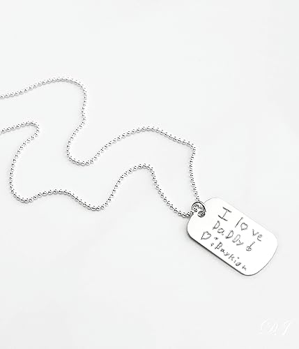 Miniatura 3 de Danique - Collar personalizado de plata de ley con placa de identificación de estilo militar para hombres o mujeres, joyería grabada a medida,