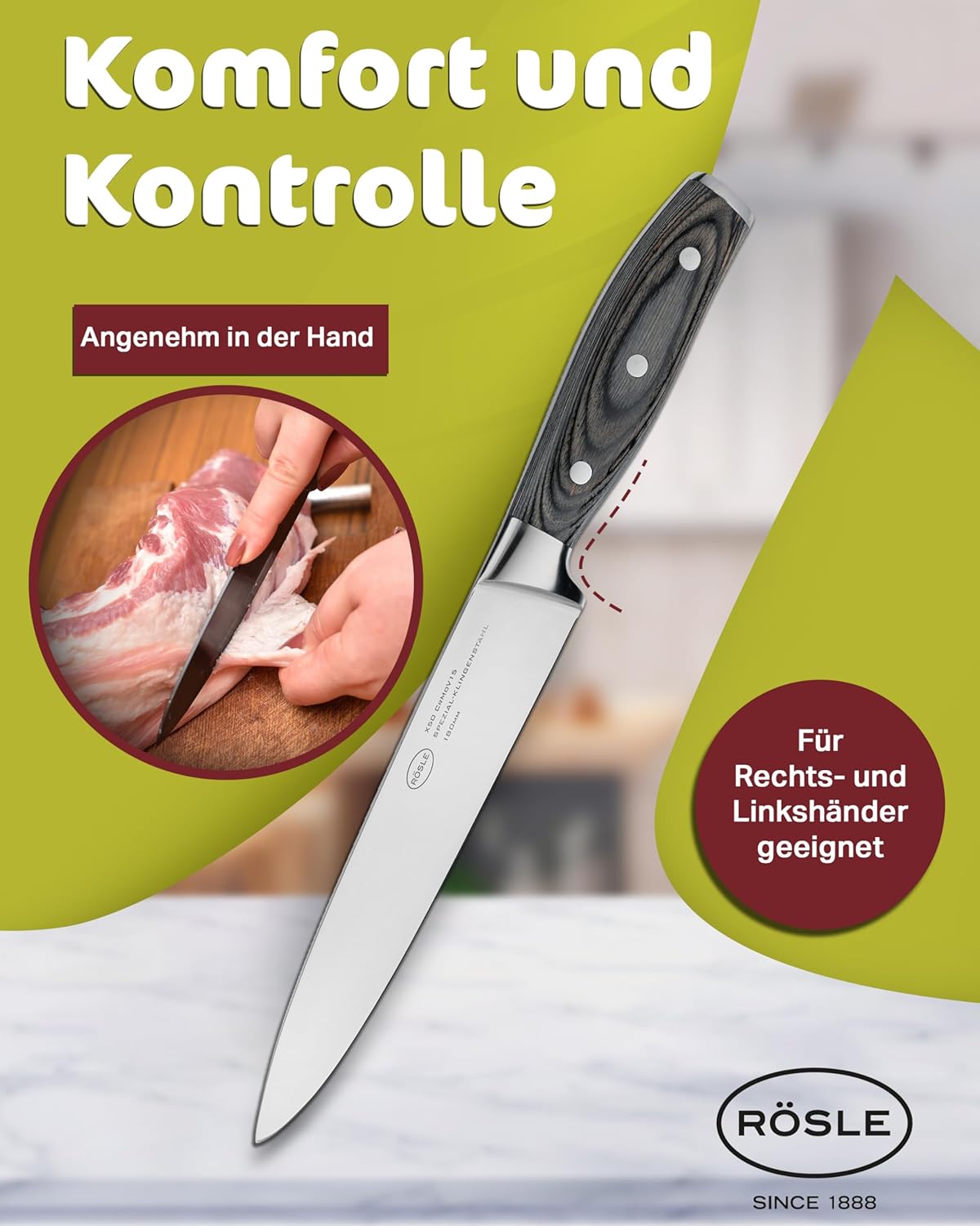 RÖSLE Wolf Grey Meat Knife 18 cm